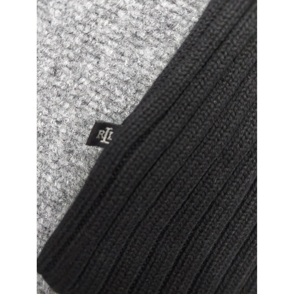 Vtg LRL RALPH LAUREN Sweater Womens Small Black Ribbed Y2K Boat Neck Stretch - Picture 9 of 10